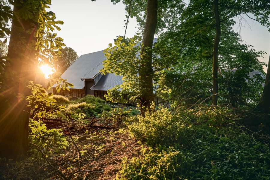 Beautiful roof construction comes to life with rib sheets, Gut Godderstorf, 23779 Neukirchen, Germany